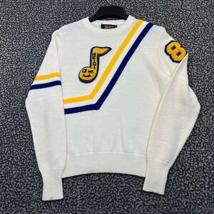Vintage Dehen Sweater Women Medium White Knit‎ Long Sleeve Crew Neck M